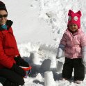 Building snowcastles with Grammy